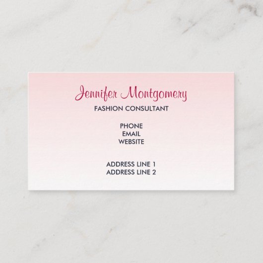 ピンクモダンドリップグリッターとハイヒール 名刺 (裏面)