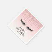 ピンクモダンドリップグリッター&まつげ スタンダードカクテルナプキン (角)