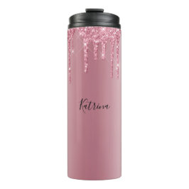 ピンクモダンドリップグリッター タンブラー