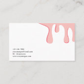ピンクモダンドリップメイクアップアーティスト名刺 名刺 (裏面)