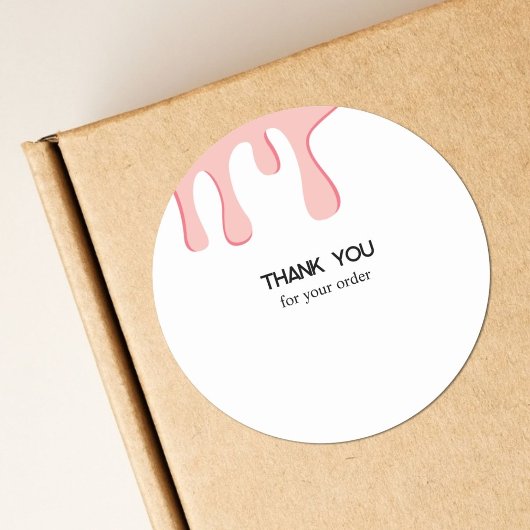 ピンクモダンドリップ美しいサロン事業ありがとう ラウンドシール