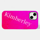 ピンクモダンネオンモノグラムトレンディーファッションカラー Case-Mate iPhoneケース (裏面 (横))