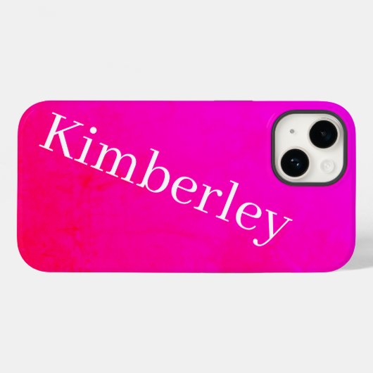 ピンクモダンネオンモノグラムトレンディーファッションカラー Case-Mate iPhoneケース (裏面 (横))