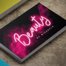 ピンクモダンネオン&スモーク美しいサロン