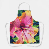 ピンクモダンハイビスカス エプロン (正面)