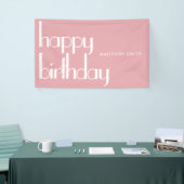ピンクモダンハッピーバースデー 横断幕 (トレードショー)