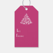 ピンクモダンハッピーホリデーズクリスマス ギフトタグ (裏面)