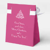 ピンクモダンハッピーホリデーズクリスマス フェイバーボックス (裏面サイド)