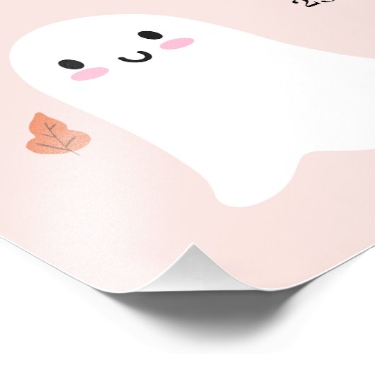 ピンクモダンハロウィーン赤ちゃんシャワー歓迎サイン フォトプリント            (角)