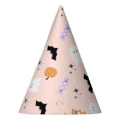 ピンクモダンハローウィンパーティ帽子 パーティーハット (左)