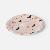 ピンクモダンハローウィンパーティ ペーパープレート (アングル)