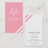 ピンクモダンハートと渦巻き 名刺 (正面/裏面)