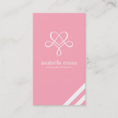 ピンクモダンハートと渦巻き 名刺 (正面)