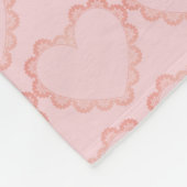 ピンクモダンハートオンピンクフリースブランケット フリースブランケット (角)