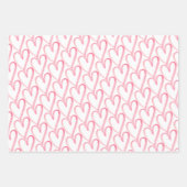 ピンクモダンハートバレンタインデラッピング紙S ラッピングペーパーシート (正面2)