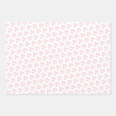 ピンクモダンハートバレンタインデラッピング紙S ラッピングペーパーシート (正面)