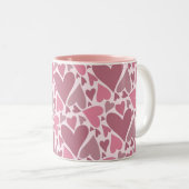 ピンクモダンハートバレンタインデー ツートーンマグカップ (正面右)