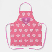 ピンクモダンハートバレンティンデイコレクション エプロン (正面)