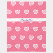 ピンクモダンハートバレンティンデイコレクション フリースブランケット (正面)