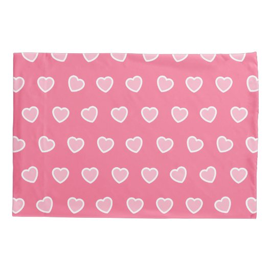 ピンクモダンハートバレンティンデイコレクション 枕カバー (裏面)