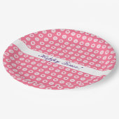 ピンクモダンハートラブコレクション ペーパープレート (アングル)