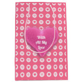 ピンクモダンハートラブコレクション ミディアムペーパーバッグ (正面)