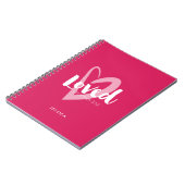 ピンクモダンハート愛の聖句 ノートブック (左側)