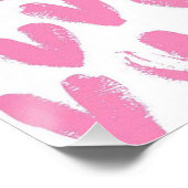 ピンクモダンハート水彩文字書道 ポスター (コーナー)