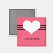 ピンクモダンハート磁石 マグネット (正面/裏面)