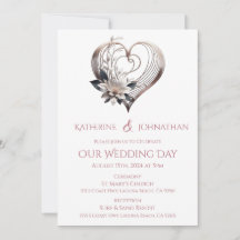 ピンクモダンハート結婚ズ