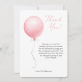ピンクモダンバルーン赤ちゃんシャワーサンキューカード 招待状 (正面)