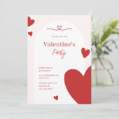 ピンクモダンバレンタインデーパーティー 招待状 (スタンド正面)