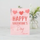 ピンクモダンバレンタインパーティの招待状 招待状 (スタンド正面)