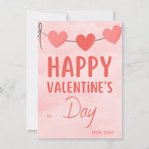 ピンクモダンバレンタインパーティの招待状