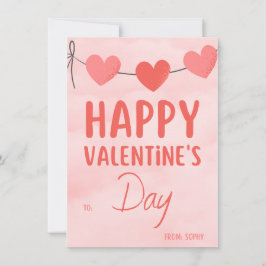 ピンクモダンバレンタインパーティの招待状 招待状