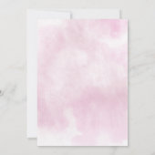 ピンクモダンバーガンディフローラガールベビーシャワー サンキューカード (裏面)