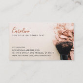 ピンクモダンパウダー&ブラシメイクアップアーティスト 名刺 (裏面)