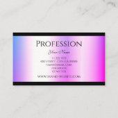 ピンクモダンパープルグラデーションきらめくブラックとロゴ 名刺 (裏面)