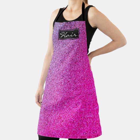 ピンクモダンパープルグラデーショングリッター美容師 エプロン (インサイチュ)