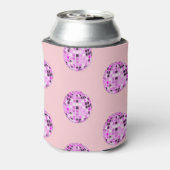 ピンクモダンパープルディスコボールパターンパステルピンク 缶クーラー (缶裏面)