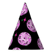 ピンクモダンパープルディスコボールブラックパーティー パーティーハット (右)