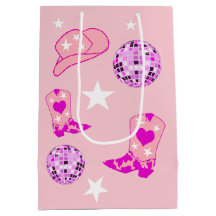 ピンクモダンパープルディスコボール女性のカーボーイハットブーツ