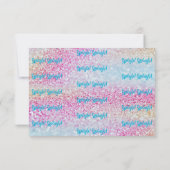 ピンクモダンパープルブルーガールマーメイド1歳の誕生日 サンキューカード (裏面)