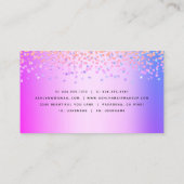 ピンクモダンパープルヘアサロンメイクアップアーティスト 名刺 (裏面)