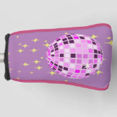 ピンクモダンパープルレトロディスコボール ゴルフヘッドカバー (正面)