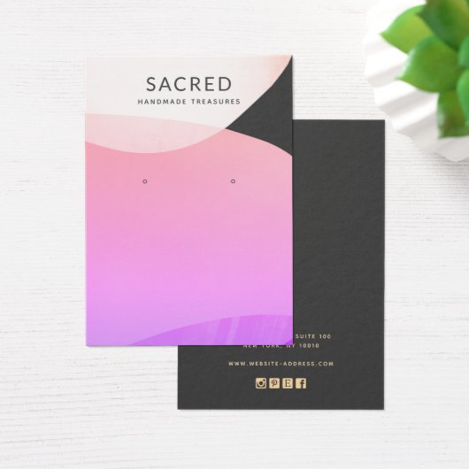 ピンクモダンパープル抽象芸術イヤリングディスプレイ (デスク)