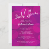 ピンクモダンパープル《写真》ぼけ味結婚ブライダルシャワー 招待状 (正面)