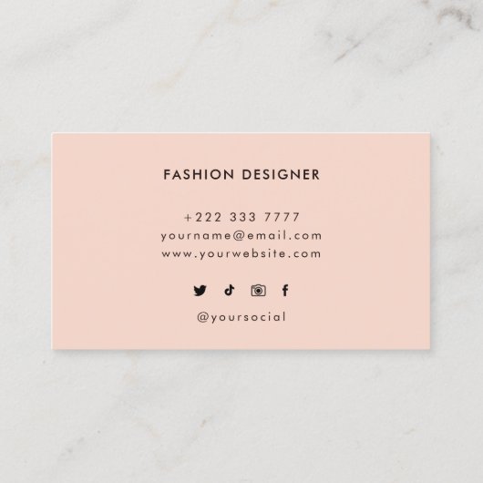 ピンクモダンヒョウと金ゴールドフレーム 名刺 (裏面)