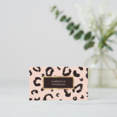 ピンクモダンヒョウと金ゴールドフレーム 名刺 (スタンド正面)