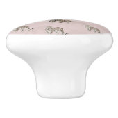 ピンクモダンヒョウのジャングル動物 セラミックノブ (側面)